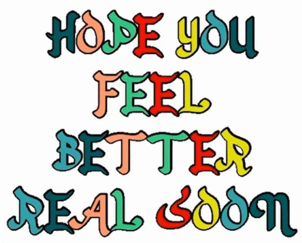 Feel Better Soon Text Animation Rainbow GIF