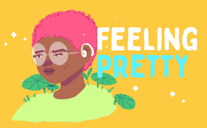 Feeling Pretty Lady Cartoon Art GIF