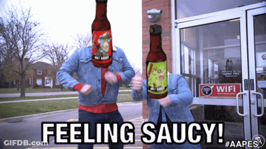 Feeling Saucy Guys With Edited Bottle Heads GIF
