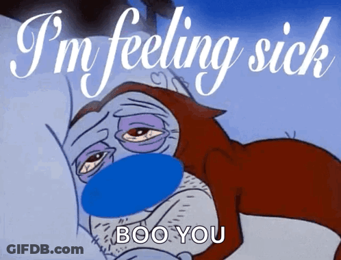 Feeling Sick Cartoon Character GIF