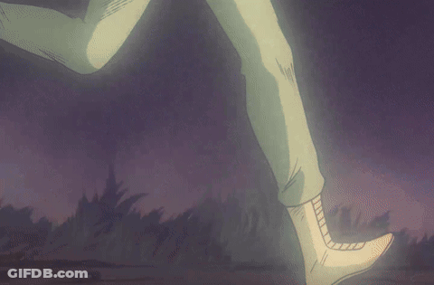 Feet Drawing With Purple Sky GIF
