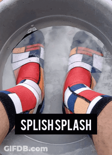 Feet In Bucket Of Water Splish Splash GIF