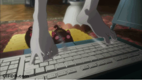 Feet On Keyboard With Ctrl And Alt Keys GIF