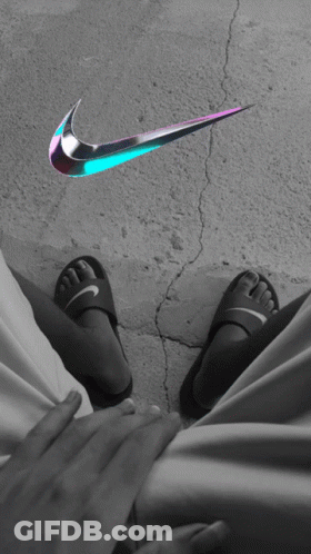 Feet With Nike Logo Above GIF