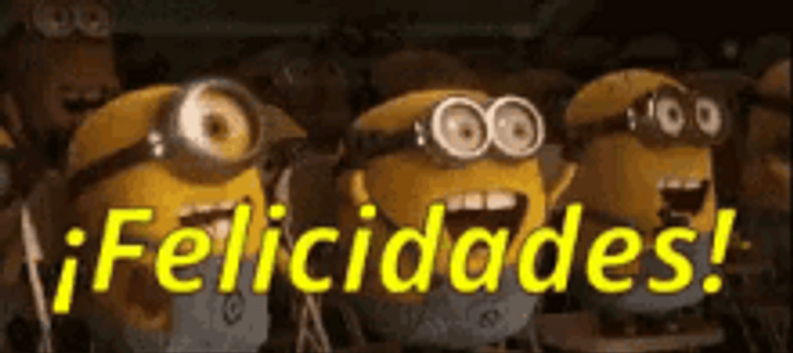 Felicidades Celebrating Cheering Minions Despicable Me GIF