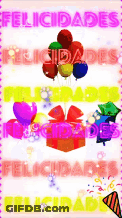Felicidades Celebration Neon Text Animation GIF