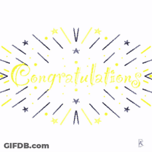 Felicidades Congratulations Yellow Binking Text Animation GIF