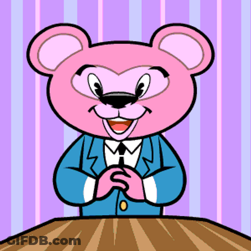 Felicidades Cute Pink Bear Receiving Gifts GIF