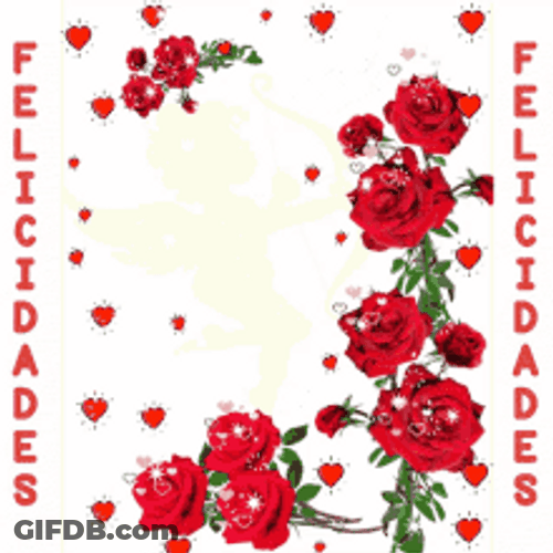 Felicidades For My Love Red Roses Greeting GIF