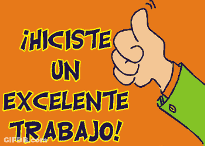 Felicidades Good Job Thumbs Up Hug Cartoon GIF
