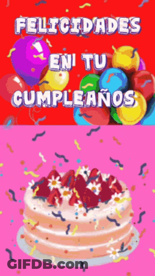 Felicidades Happy Birthday Colorful Greeting GIF