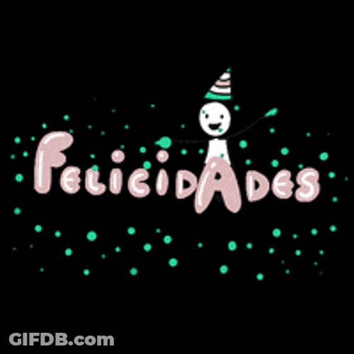 Felicidades Happy Celebration Green Glitters GIF