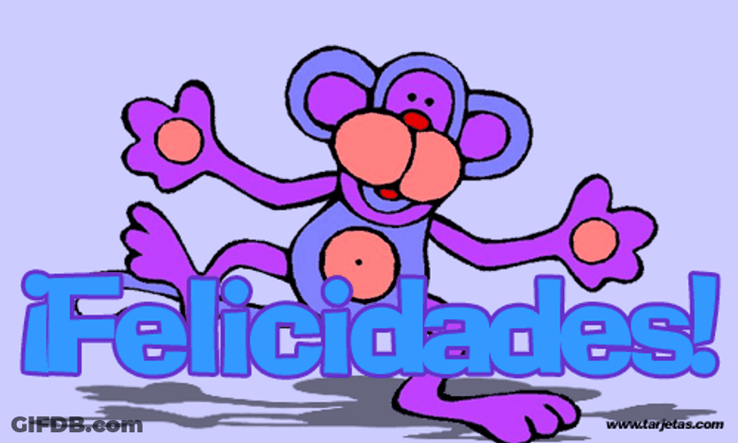 Felicidades Happy Purple Monkey Dancing GIF