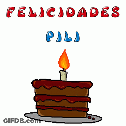 Felicidades Pili Layered Cake Cartoon GIF