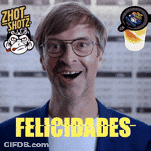 Felicidades Tooting Horn Man Laughing GIF