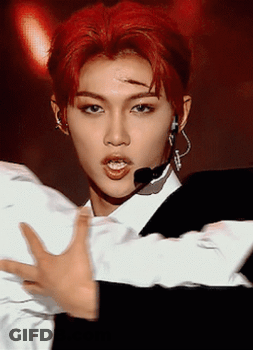 Felix Stray Kids Singing Performance GIF