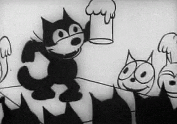 Felix The Cat Partying GIF