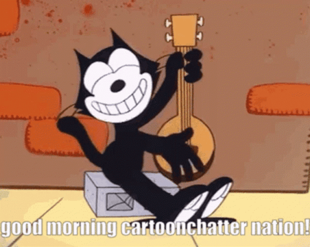 Felix The Cat Playing Guitar GIF