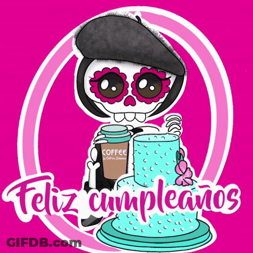 Feliz Cumpleaños Pink Art GIF
