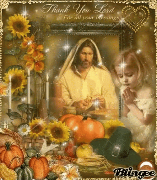 Feliz Dia De Accion De Gracias Kid Praying GIF