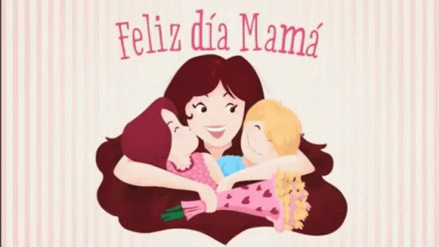 Feliz Dia De La Madres Mom And Kids GIF
