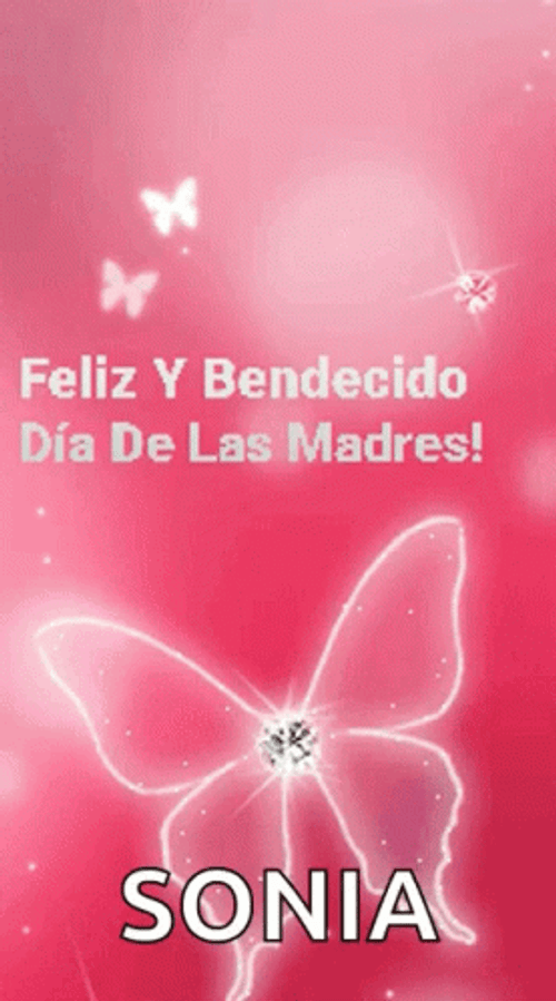 Feliz Dia De La Madres Pink Butterflies GIF