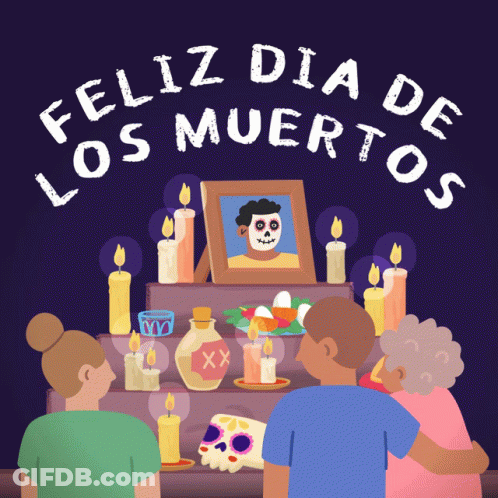 Feliz Dia De Los Muertos Poster With Man GIF