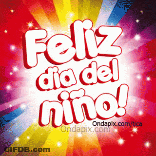 Feliz Día Del Niño Colorful Poster GIF