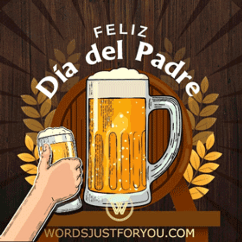 Feliz Dia Del Padre Beer Cartoon GIF