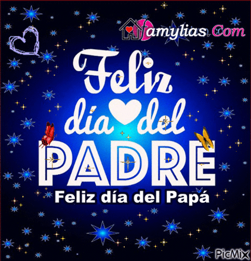 Feliz Dia Del Padre Blue Background GIF