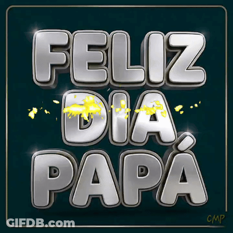 Feliz Dia Papa Is Written In Silver Letters On A Dark Background GIF