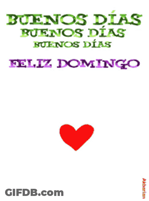 Feliz Domingo Multi Colored Hearts Design GIF