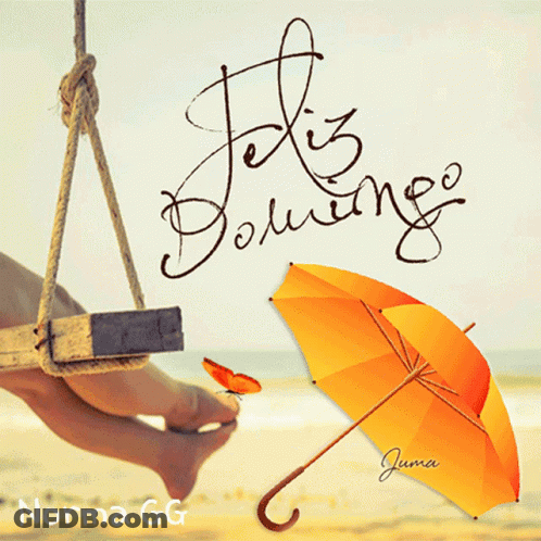 Feliz Domingo Person On Swing GIF