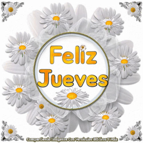 Feliz Jueves With Sparkling Daisy Flowers GIF