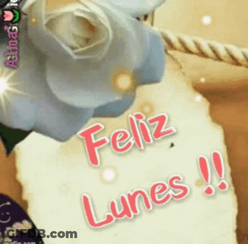 Feliz Lunes Card With Flower GIF
