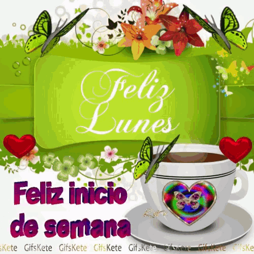 Feliz Lunes De Semana Coffee Butterflies GIF