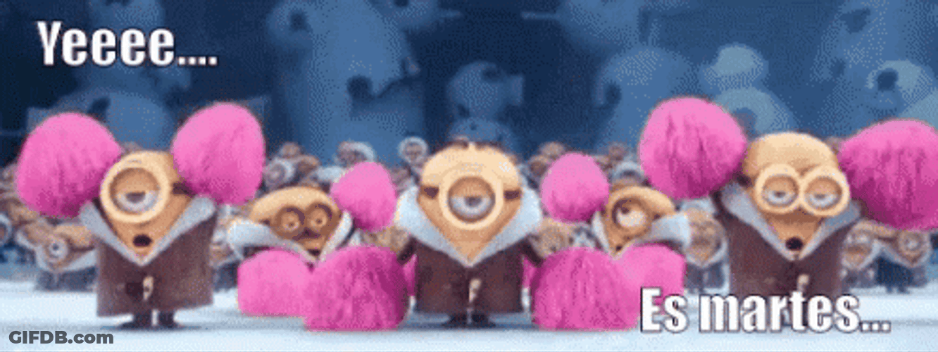 Feliz Martes Cheering Minions GIF