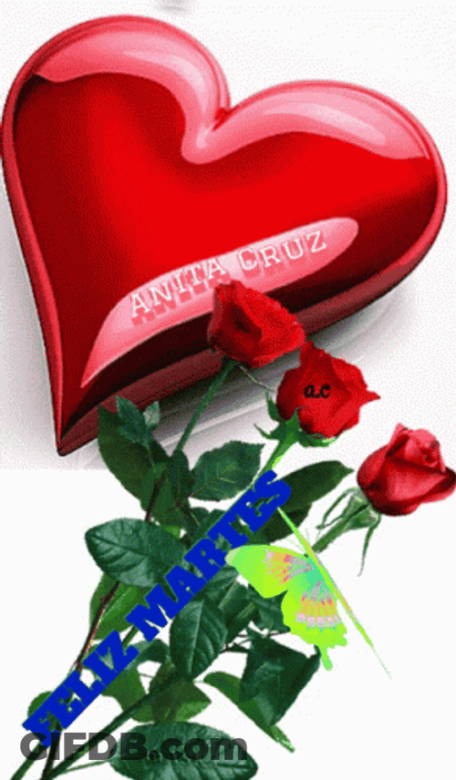 Feliz Martes Glowing Heart GIF