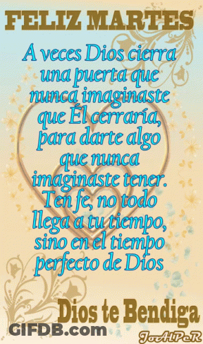 Feliz Martes Poster Blue Letters GIF