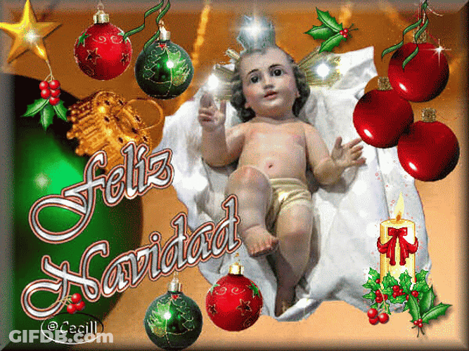 Feliz Navidad Baby Jesus Graphic Design GIF