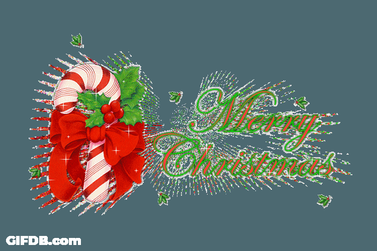 Feliz Navidad Candy Cane Design GIF