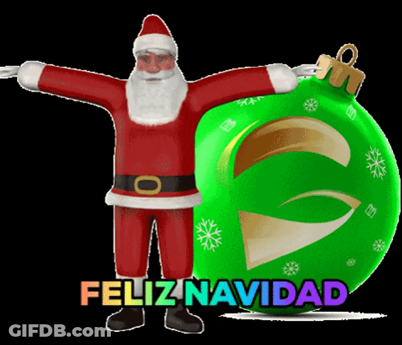 Feliz Navidad Dancing Santa Fun Art GIF