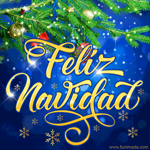 Feliz Navidad Snowflakes Background GIF