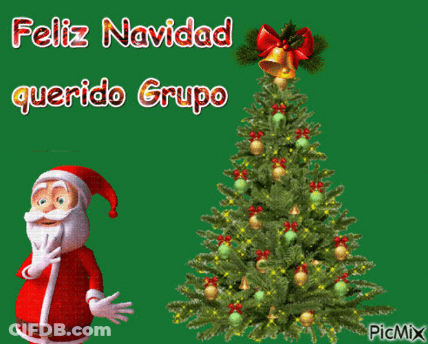 Feliz Navidad Spinning Santa Design GIF