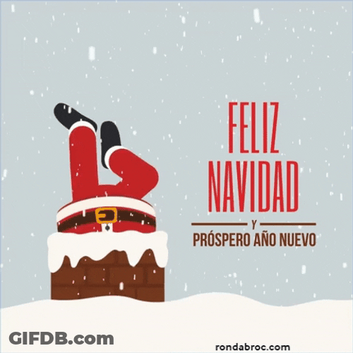 Feliz Navidad Upside Down Santa Fun Art GIF