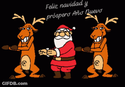 Feliz Navidad Y Prospero Año Nuevo Is Written On The Bottom Of A Christmas Card GIF