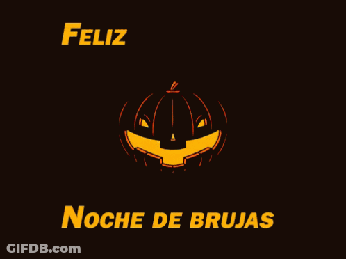 Feliz Noche De Brujas Sign With Bat GIF
