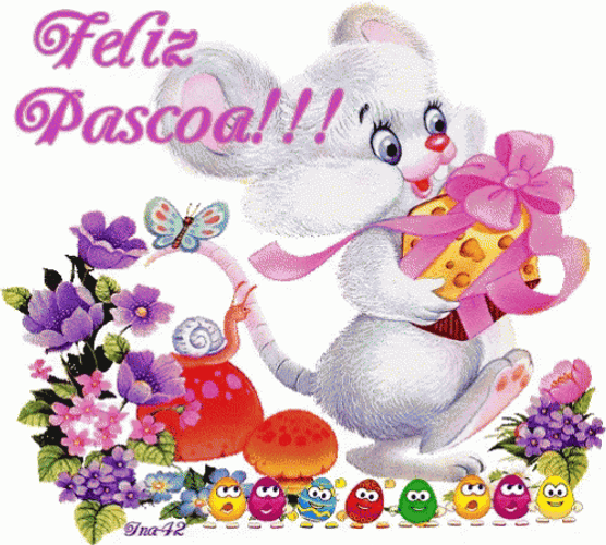 Feliz Pascua Cute Female Bunny Gift GIF