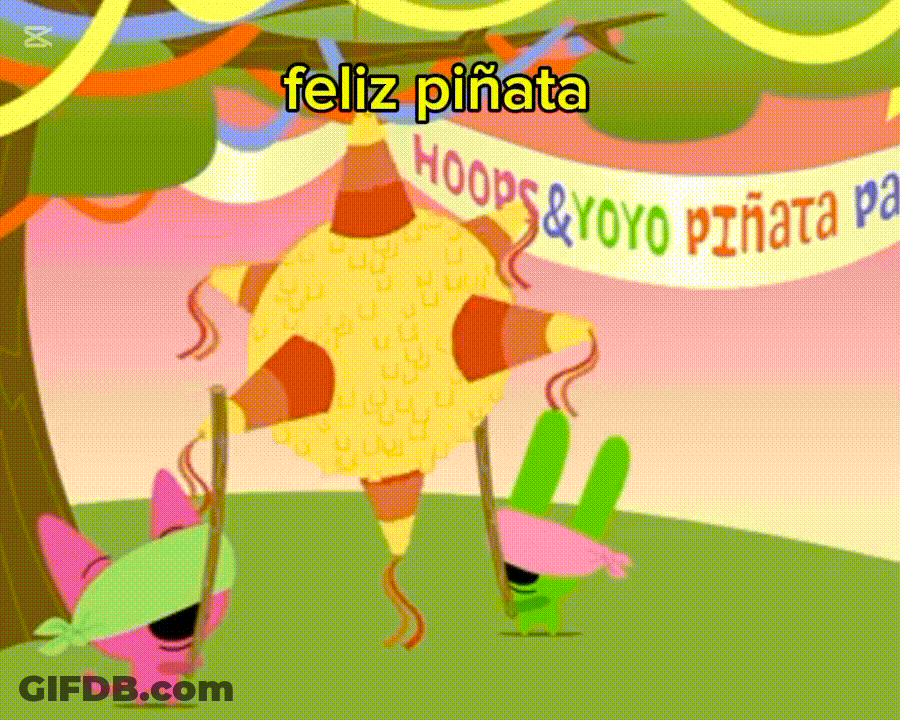 Feliz Piñata With Hoops And Yoyo GIF