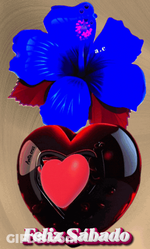 Feliz Sabado Heart With Red Heart GIF